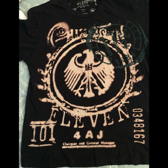 Guess Other - GUESS eagle print cotton men’s T-shirt black sz M
